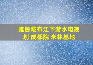 雅鲁藏布江下游水电规划 成都院 米林基地